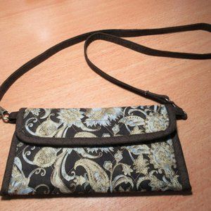 Brown/Gold handmade quilted wallet.